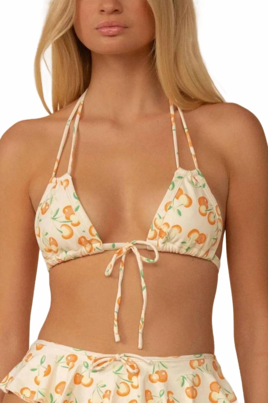 NEW MONTCE euro bow bikini top in cherry sherbet